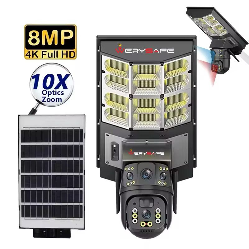 lampa solara cu camera supraveghere