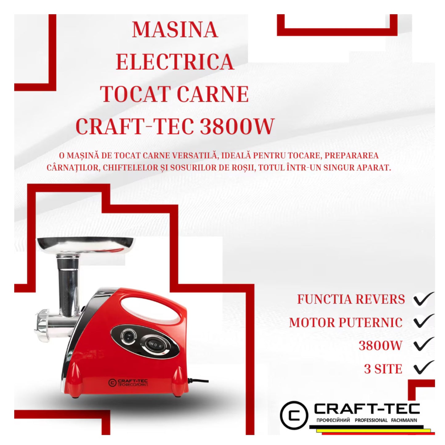 masina de tocat carne rosii carnati