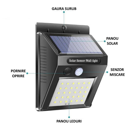 lampa solara exterior 30 led