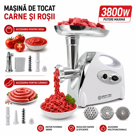 masina electrica de tocat carne rosii carnati