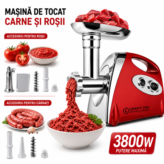 masina electrica de tocat carne rosii carnati