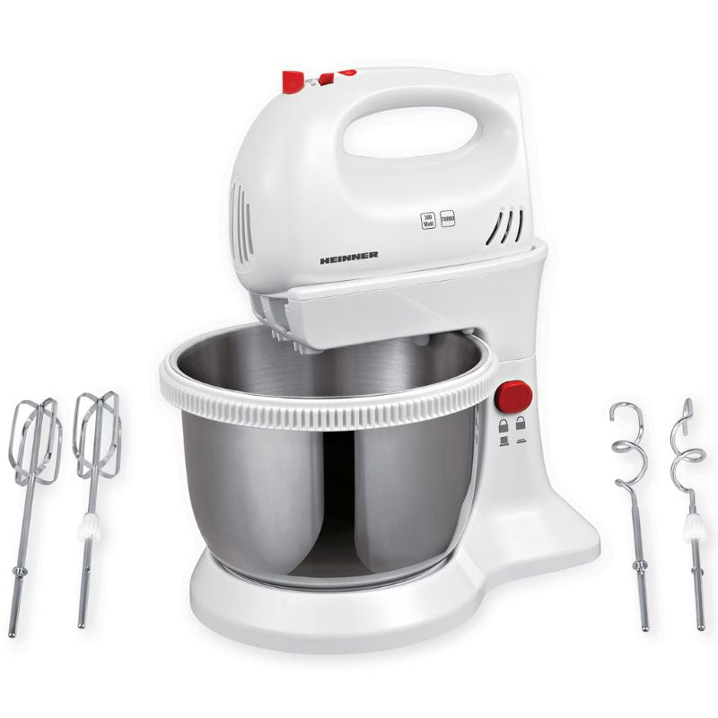 mixer cu bol rotativ inox heinner 