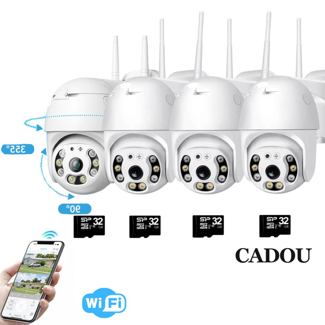 Set 4 x Camere de Supraveghere Video WI-FI, 4 Carduri de Memorie Cadou, HD, Senzor Miscare, Night Vision